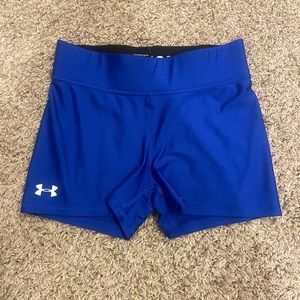 Royal blue underarmour spandex, size medium